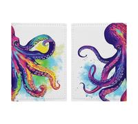 Porta passaporto colorato a forma di polipo, custodia protettiva per carte d'identità, porta passaporti, portafoglio da viaggio, per donne e uomini