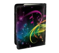 Porta passaporto colorato con note musicali per viaggi, custodia RFID per passaporto, portafoglio in pelle PU, custodia per passaporto carino per donne e uomini