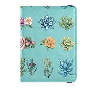 Porta passaporto colorato con piante grasse e vaccini, porta passaporto, per uomini e donne, impermeabile