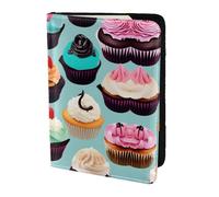 Porta passaporto colorato con stampa di cupcakes per viaggio must have, custodia per passaporto per accessori da viaggio per donne e uomini, Nero, One Size