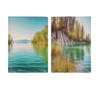 Porta passaporto con acqua pulita e paesaggio del lago, custodia protettiva per carte d'identità, porta passaporti con slot per passaporti, portafoglio da viaggio per documenti per donne e uomini