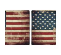 Porta passaporto con bandiera americana vintage ultra sottile in pelle PU organizer per documenti da viaggio compatto premium internazionale per passaporto americano copertura per donne uomini