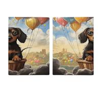 Porta passaporto con bassotto mongolfiera ultra sottile in pelle PU organizer per documenti da viaggio compatto premium internazionale per passaporto statunitense per donne uomini