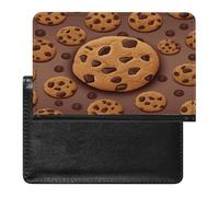Porta passaporto con biscotti al cioccolato, in pelle PU, custodia per passaporto, custodia portatile per carte di credito, organizer per documenti da viaggio, per donne e uomini