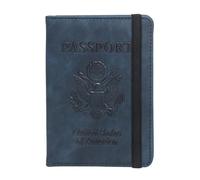 Porta passaporto con blocco RFID, portafoglio da viaggio e custodia per passaporto, per uomini e donne, accessorio essenziale da viaggio e regalo, Blu, Viaggiare Con Passaporto