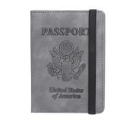 Porta passaporto con blocco RFID, portafoglio da viaggio e custodia per passaporto, per uomini e donne, accessorio essenziale da viaggio e regalo, Grigio, Viaggiare Con Passaporto