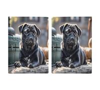 Porta passaporto con carlino nero carino ultra sottile in pelle PU organizer per documenti da viaggio compatto premium internazionale per passaporto americano copertura per donne uomini