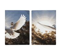 Porta passaporto con colomba bianca che vola al sole, ultra sottile, in pelle PU, organizer compatto premium internazionale per passaporto, per donne e uomini