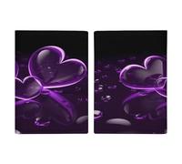 Porta passaporto con cuori viola, ultra sottile, in pelle PU, organizer compatto premium internazionale per passaporto, per donne e uomini