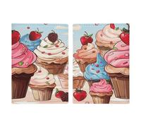 Porta passaporto con cupcake e gelato, ultra sottile, in pelle PU, organizer per documenti da viaggio, compatto, di alta qualità, per passaporto internazionale degli Stati Uniti, per donne e uomini