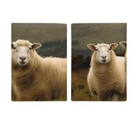 Porta passaporto con due pecore bianche, custodia per carta d'identità, porta passaporto, con slot per passaporti, portafoglio da viaggio per documenti per donne e uomini