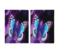 Porta passaporto con farfalla blu viola portafoglio personalizzato per donne uomini porta documenti da viaggio organizer