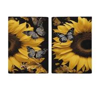 Porta passaporto con farfalla e girasole ultra sottile in pelle PU organizer per documenti da viaggio compatto premium internazionale per passaporto americano copertura per donne uomini