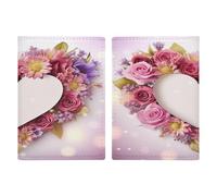 Porta passaporto con fiori a forma di cuore ultra sottile in pelle PU organizer per documenti da viaggio compatto premium internazionale per passaporto americano copertura per donne uomini
