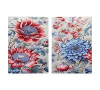 Porta passaporto con fiori rossi e blu, ultra sottile, in pelle PU, organizer per documenti da viaggio, compatto, premium internazionale, per donne e uomini