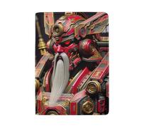 Porta passaporto con foglie floreali e coniglio, con scomparti per carte di credito, per uomo, Mecha Guan Gong dalla faccia rossa