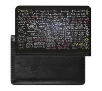 Porta passaporto con formula matematica per titolari di documenti di viaggio in pelle PU porta carte di credito minimalista tasca frontale portafoglio moda passaporto custodia sottile bifold