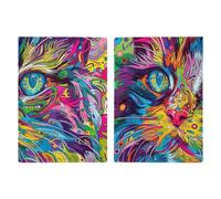 Porta passaporto con gatto psichedelico, custodia protettiva per carta d'identità, porta passaporto, con slot per passaporti, portafoglio da viaggio per documenti per donne e uomini