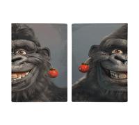 Porta passaporto con gorilla sorridente, ultra sottile, in pelle PU, organizer per documenti da viaggio, compatto, premium, internazionale, per donne e uomini