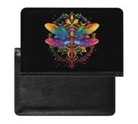 Porta passaporto con mandala, libellula, chakra, libellule, per uomo e donna, in pelle PU, portafoglio da viaggio