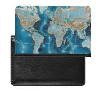 Porta passaporto con mappa del mondo, sottile, da viaggio, con blocco RFID, custodia per passaporto, con scomparti per carte di credito, per donne/uomini