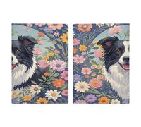 Porta passaporto con motivo floreale Border Collie, ultra sottile, in pelle PU, organizer per documenti da viaggio, compatto, premium, internazionale, per donne e uomini