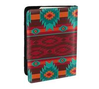 Porta passaporto con motivo geometrico etnico per viaggi, custodia per passaporto RFID, in pelle PU, custodia per passaporto carino per donne e uomini