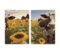 Porta passaporto con mucca in girasoli, ultra sottile, in pelle PU, organizer per documenti da viaggio, compatto, premium internazionale, per donne e uomini