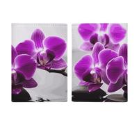Porta passaporto con orchidea farfalla viola, custodia per carta d'identità, porta passaporto, porta passaporti, portafoglio da viaggio, per donne e uomini