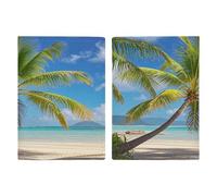 Porta passaporto con palma tropicale, ultra sottile, in pelle PU, organizer per documenti da viaggio, compatto, premium, internazionale, per donne e uomini