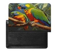 Porta passaporto con pappagallo uccello per documenti di viaggio porta carte di credito in pelle PU porta carte di credito minimalista tasca frontale portafoglio moda passaporto custodia sottile