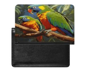 Porta passaporto con pappagallo uccello per documenti di viaggio porta carte di credito in pelle PU porta carte di credito minimalista tasca frontale portafoglio moda passaporto custodia sottile