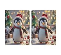 Porta passaporto con pinguino divertente natalizio ultra sottile in pelle PU organizer per documenti da viaggio compatto premium internazionale per passaporto americano copertura per donne uomini