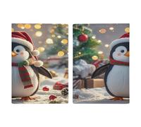 Porta passaporto con pinguino divertente natalizio ultra sottile in pelle PU organizer per documenti da viaggio compatto premium internazionale per passaporto americano copertura per donne uomini