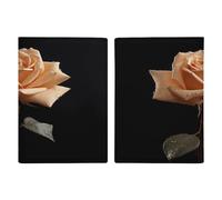 Porta passaporto con rosa in colore scuro, ultra sottile, in pelle PU, organizer per documenti da viaggio, compatto, premium internazionale, per donne e uomini