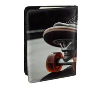 Porta passaporto con ruota da skateboard, per viaggi, RFID, custodia per passaporto, portafoglio in pelle PU, custodia per passaporto carino per donne e uomini