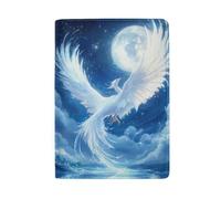 Porta passaporto con scomparti per carte di credito da uomo, Luna d'argento della fenice