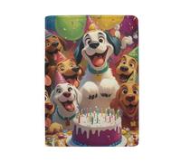Porta passaporto con slot per carte di credito copertine per passaporto per donne, I cani festeggiano il compleanno