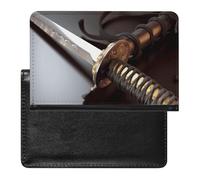 Porta passaporto con spada samurai giapponese, custodia per passaporto in pelle PU di alta qualità, portatile, da viaggio, unisex, organizer per documenti essenziali da viaggio, per vacanze e viaggi
