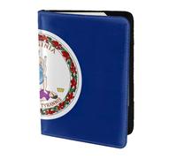 Porta passaporto con stampa bandiera della Virginia, elementi essenziali da viaggio, carte e passaporto, portafoglio antifurto, dimensioni adatte a tutti i passaporti standard