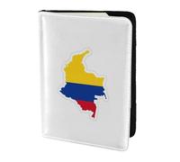 Porta passaporto con stampa della bandiera della Colombia, elementi essenziali da viaggio, carte e passaporto, portafoglio antifurto, dimensioni adatte a tutti i passaporti standard