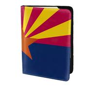 Porta passaporto con stampa della bandiera dell'Arizona, elementi essenziali da viaggio, carte e passaporto, portafoglio antifurto, dimensioni adatte a tutti i passaporti standard