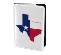 Porta passaporto con stampa della mappa della bandiera del Texas, elementi essenziali da viaggio, carte e passaporto, portafoglio antifurto, dimensioni adatte a tutti i passaporti standard