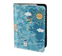 Porta passaporto con stampa della mappa della Grecia, elementi essenziali da viaggio, portafoglio antifurto per carte e passaporto, dimensioni adatte a tutti i passaporti standard