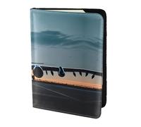 Porta passaporto con stampa di aeroplano in the Evening Light per viaggio Must Have, custodia per passaporto per accessori da viaggio per donne e uomini, Nero, One Size