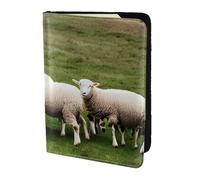 Porta passaporto con stampa di agnelli e pecore, essenziale da viaggio, portafoglio antifurto per carte e passaporto, dimensioni adatte a tutti i passaporti standard