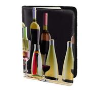 Porta passaporto con stampa di bicchieri e bottiglie da cocktail per viaggi Must Have, custodia per passaporto per accessori da viaggio per donne e uomini, Nero, One Size