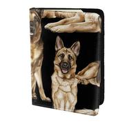 Porta passaporto con stampa di cane pastore tedesco, elementi essenziali da viaggio, carte e passaporto, portafoglio antifurto, dimensioni adatte a tutti i passaporti standard