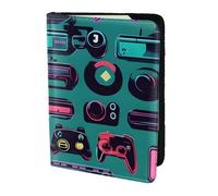 Porta passaporto con stampa di controller da gioco, elementi essenziali da viaggio, carte e passaporto, portafoglio antifurto, dimensioni adatte a tutti i passaporti standard