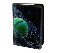 Porta passaporto con stampa di gocce d'acqua e palline da tennis, essenziali da viaggio, carte e passaporto, portafoglio antifurto, dimensioni adatte a tutti i passaporti standard